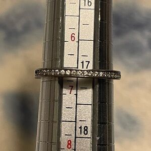 Classic Pavé Sterling Silver Eternity Band